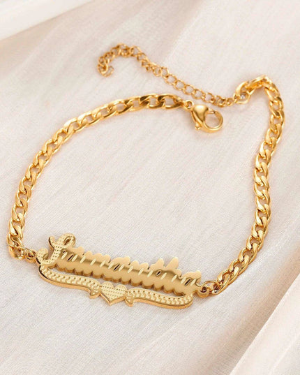 Personalized Cuban Chain Name Jewelry Set for Women and Girls