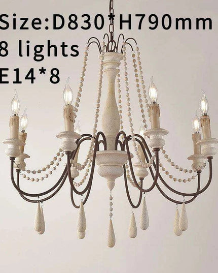 Nordic Elegance: Customizable Vintage Grey Wooden Chandelier