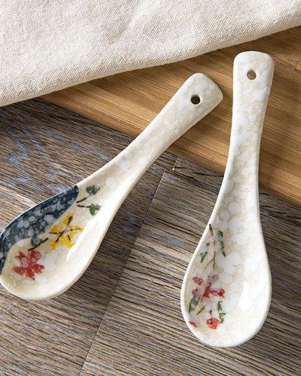Kids' 14cm Delightful Japanese-Inspired Ceramic Spoon for Mealtime Magic