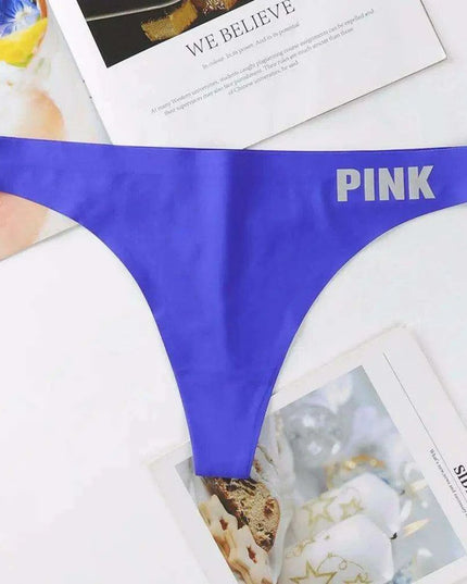 Elegant Seamless Low-Rise Ice Silk Thong Panties for Women - Chic Nylon Underwear in Assorted Colors