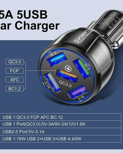 Multi-Device Quick Charge USB Car Charger for iPhone 12 and All Smartphones - Your Ideal Travel Companion