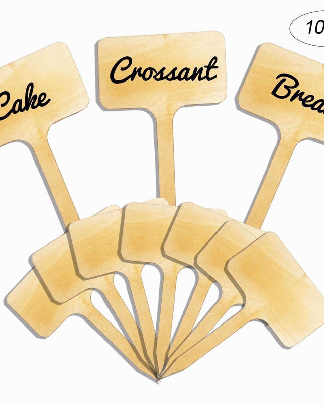 Charming Rustic Wood Sign Cake Toppers - Set of 10