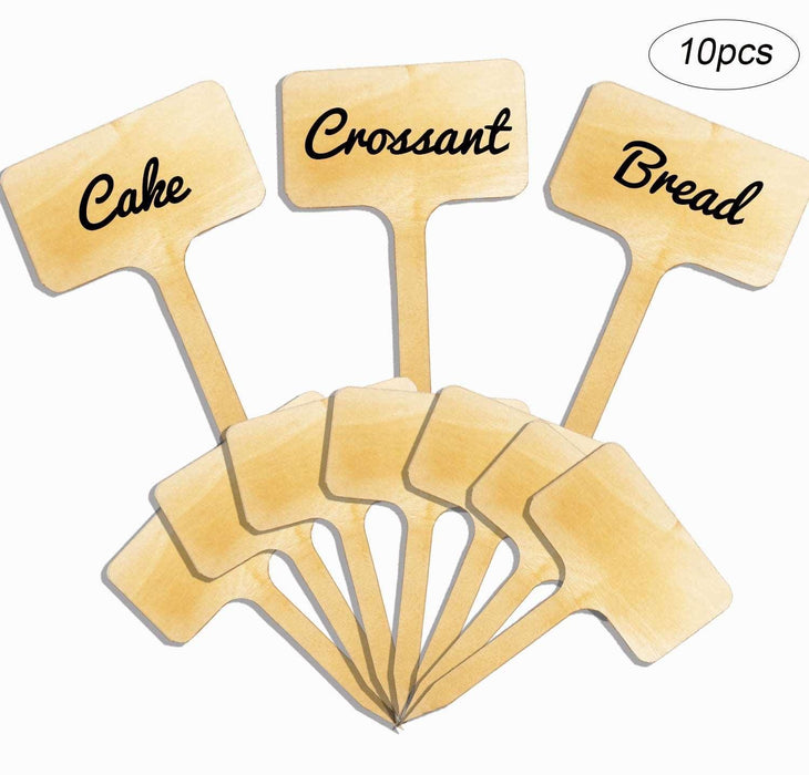 Charming Rustic Wood Sign Cake Toppers - Set of 10