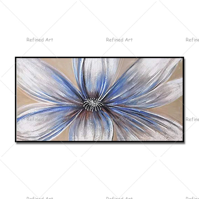 Floral Harmony: Hand-Painted Oil Canvas - Artistic Home Decor Collection