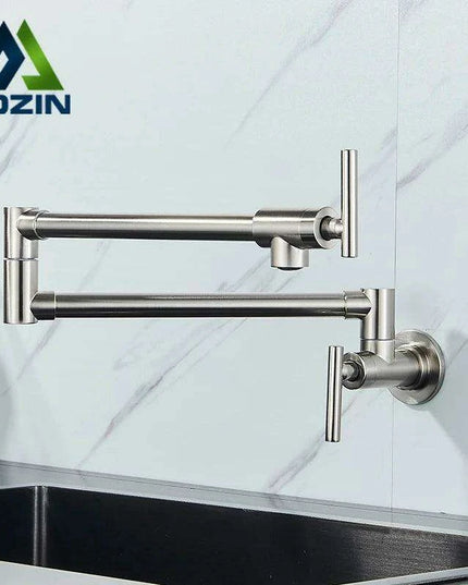 Brass Pot Filler Faucet with Flexible Swing Arm and Dual Joint Spout - Elevate Your Cooking Experience