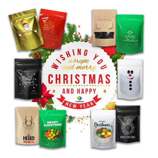 Christmas Ziplock Gift Bags Set - 50 Festive Designs for Merry Holiday Gifting