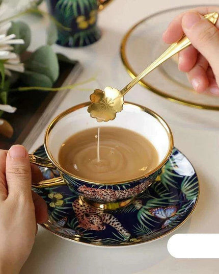 Elegant Vintage Bone China Tea Set with Gold Detailing