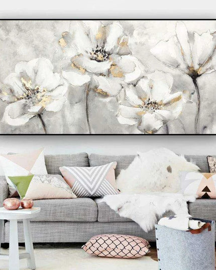 Sophisticated White Blossom Canvas Art for Elegant Home Decor