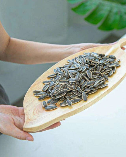 Elegant Leaf-Shaped Walnut Rubber Wood Serving Trays for Luxurious Dining