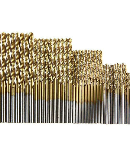 50-Piece Premium HSS Titanium Drill Bit Set for Woodworking and Metalworking