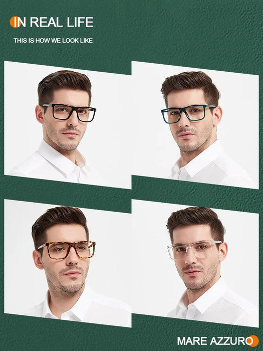 Chic Oversized Square Reading Glasses for Modern Men