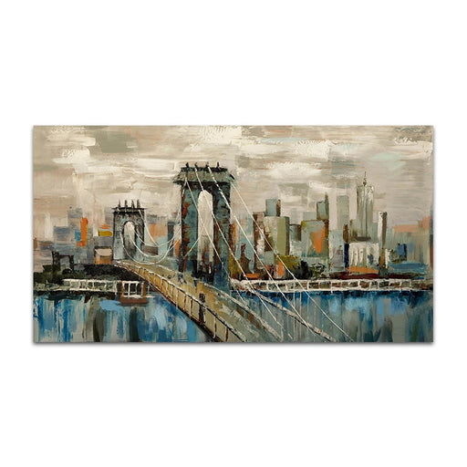 Urban Cityscape Oil Painting - Contemporary Wall Art for Modern Interior Design