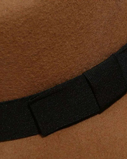 Chic Women's Wool Fedora Hat with Wide Brim and Charming Ribbon Bow - Ideal for Winter Events and Travel