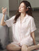 Luxurious Lace-Trimmed Satin Pajama Set for Women