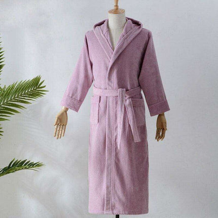 Cozy Elegance Unisex Cotton Hooded Kimono Robe for Winter