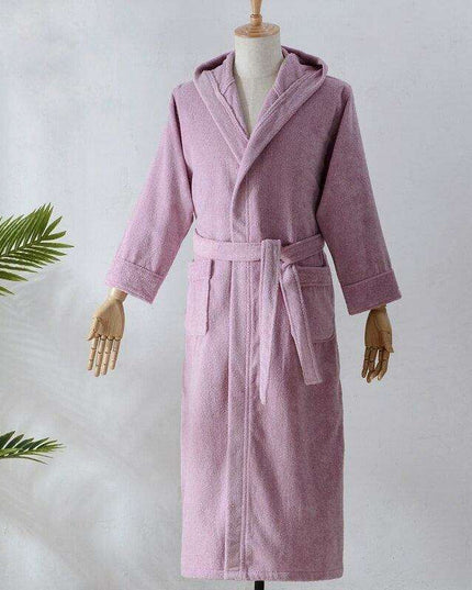 Cozy Elegance Unisex Cotton Hooded Kimono Robe for Winter