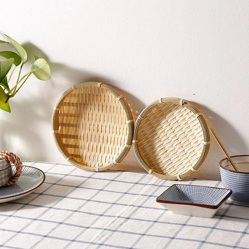 Bamboo Hand-Knitted Fruit Tray with Retro Vibes