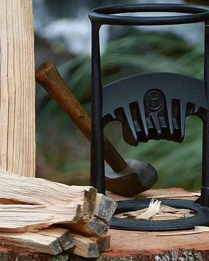 Artisan Cast Iron Log Splitting Wedge - Essential Tool for Camping and Outdoor Adventures