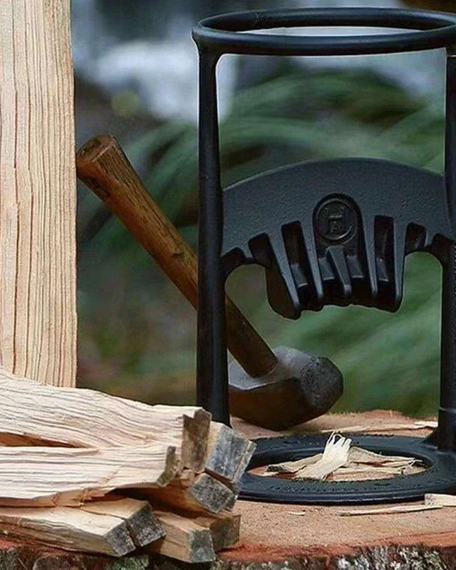 Artisan Cast Iron Log Splitting Wedge - Essential Tool for Camping and Outdoor Adventures