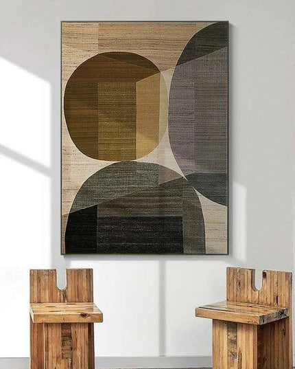 Elegant Brown Geometric Canvas Art Collection for Home and Office Décor