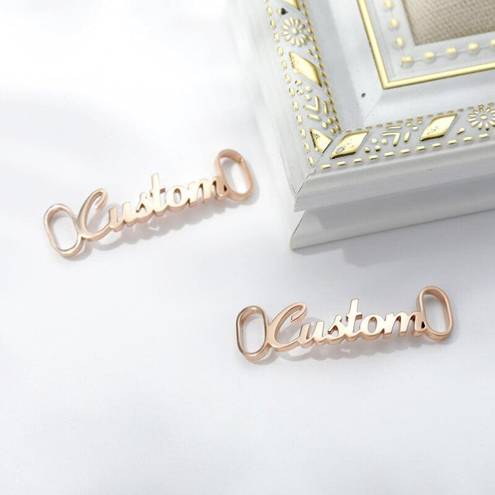 Stylish Stainless Steel Shoe Tag - Personalized Name Engraving for Him and Her