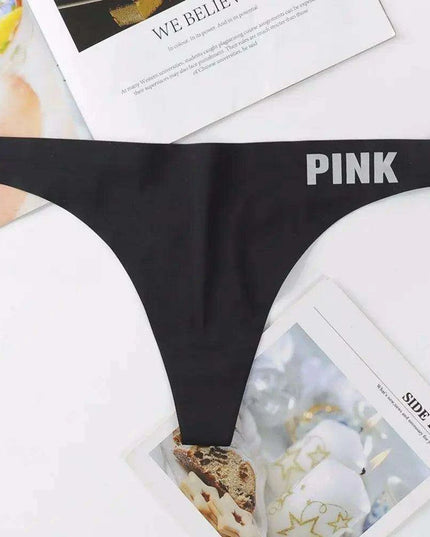 Elegant Seamless Low-Rise Ice Silk Thong Panties for Women - Chic Nylon Underwear in Assorted Colors