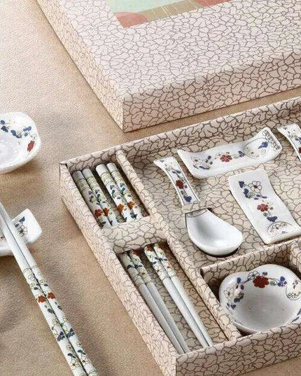 Majestic Dragon-Themed Handcrafted Ceramic Tableware Set with Sustainable Chopsticks