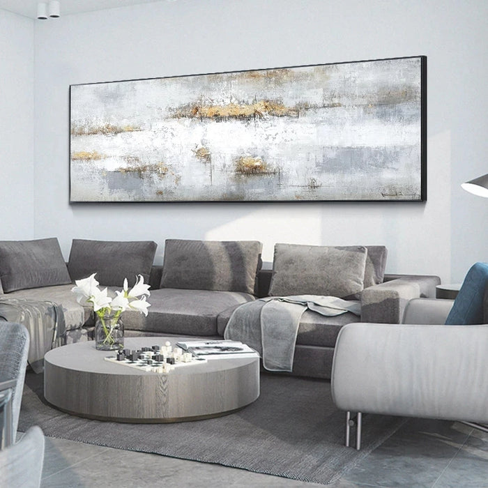 White Abstract Canvas Art Print - Customizable Unframed Poster for Modern Living Room Decor