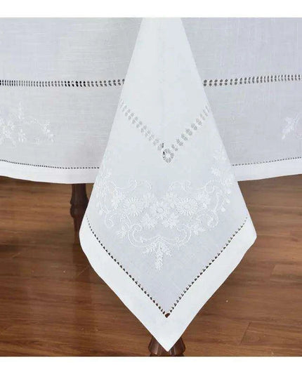 Chamomile Elegance White Table Linen Set by Jimo Lace