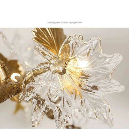 Luxurious Handcrafted Glass Chandelier with Copper Finish