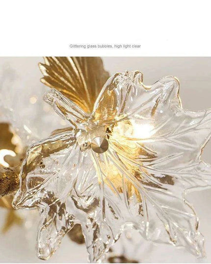 Luxurious Handcrafted Glass Chandelier with Copper Finish