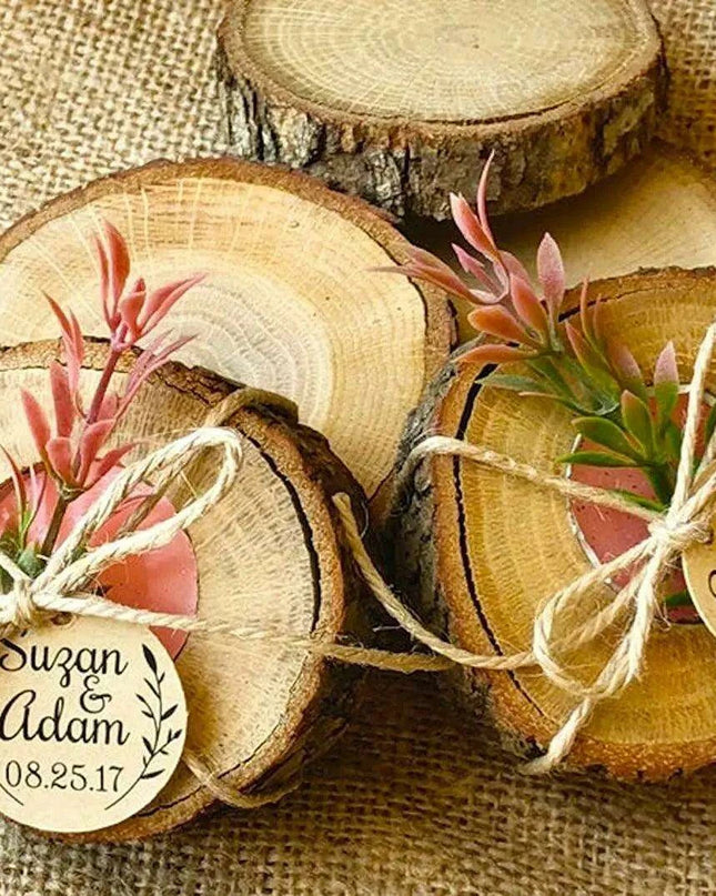 Personalized Rustic Oak Tealight Candle Holders - 15-Piece Celebration Set