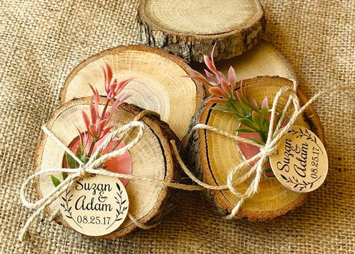 Personalized Rustic Oak Tealight Candle Holders - 15-Piece Celebration Set