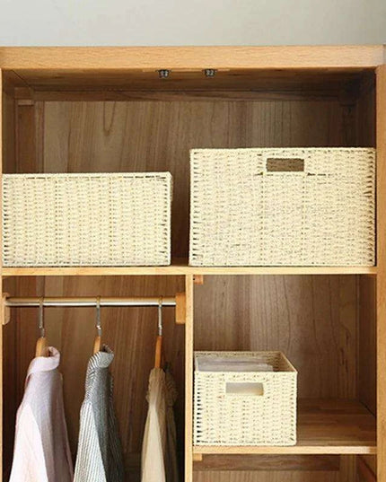 Stylish Woven Storage Basket – Versatile Organizer for Toys, Snacks, and Clothing with Convenient Handles