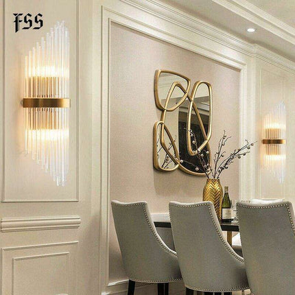 Elegant Crystal Wall Sconce - Modern Illumination for Home and Bath