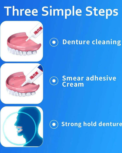 Y-Kelin Mint Flavored Denture Adhesive Cream - 120g (3 x 40g) - Reliable All-Day Secure Hold for Seniors