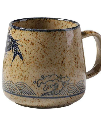 Elegant Vintage Japanese Porcelain Coffee Cup Set with Spoon & Lid - 380ml Perfect for Gifting