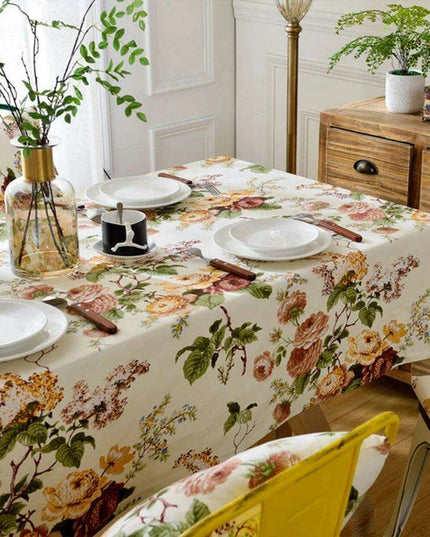 Elegant Chinese Floral Cotton Tablecloth: Enhance Your Dining Experience