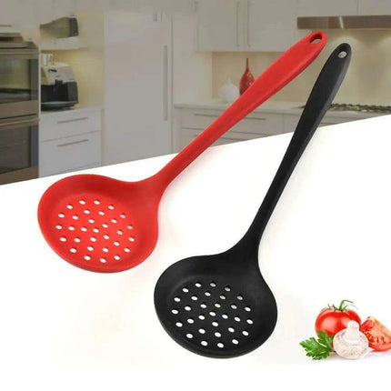 Silicone Kitchen Strainer with Long Handle - Heat Resistant Cooking Drainer