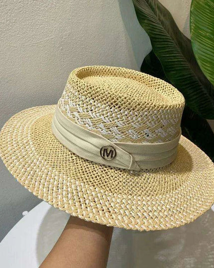 Chic Adjustable Wide Brim Straw Hat for Women - Stylish Sun Protection Beach Accessory Available in 50 Colors
