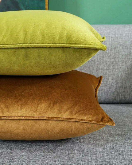 Plush Golden Velvet Pillow Cover Set - Perfect for Home, Vehicle, and Office Elegance