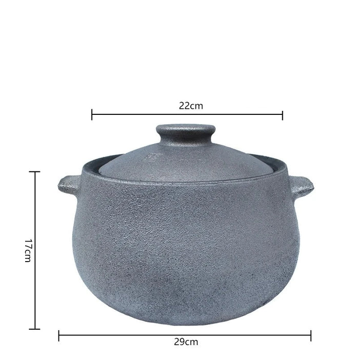 Traditional Clay Casserole Pot for Gas Stove - Healthy Soup and Sauce Making