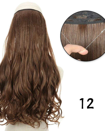 Blonde and Black Halo Hair Extensions for Effortless Volume and Length Boost