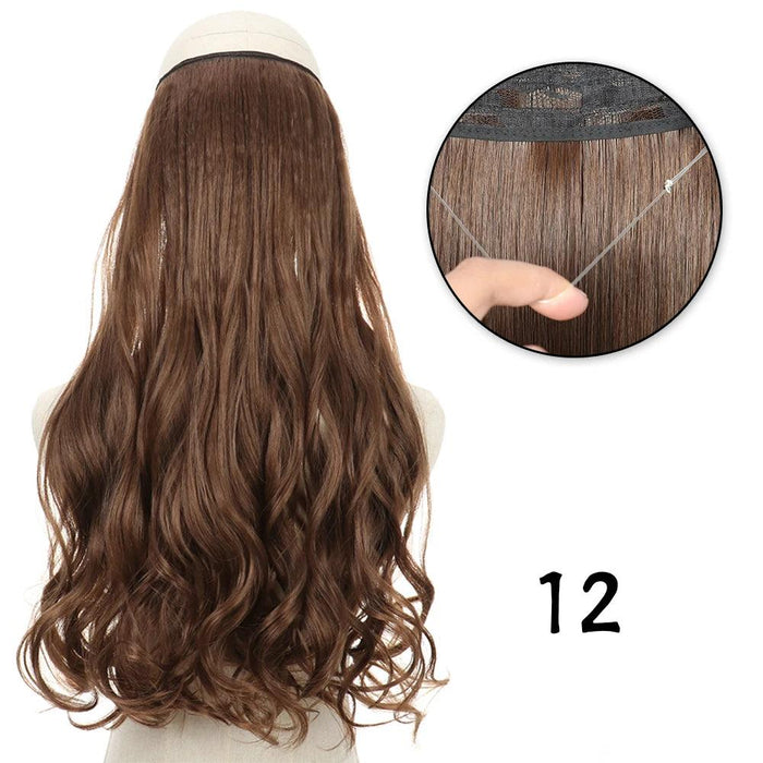 Blonde and Black Halo Hair Extensions for Effortless Volume and Length Boost