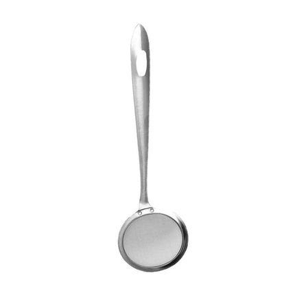 Japanese Stainless Steel Fine Mesh Skimmer Ladle with Extended Handle for Safe Oil and Steam Handling