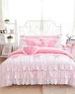 Pink / Twin size 3pcs / Bed Skirt Style