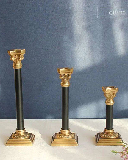 Timeless Vintage Brass Candle Holders - European Elegance for Intimate Dinners and Home Styling