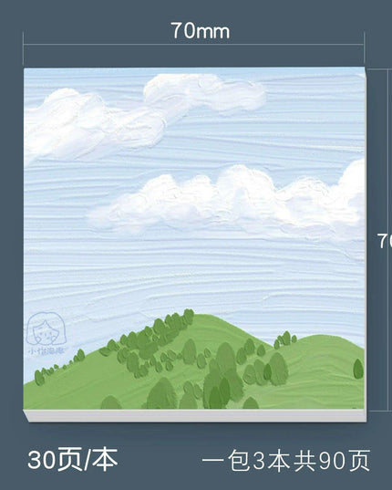 Serene Landscapes Sticky Note Pads for Effortless Organization