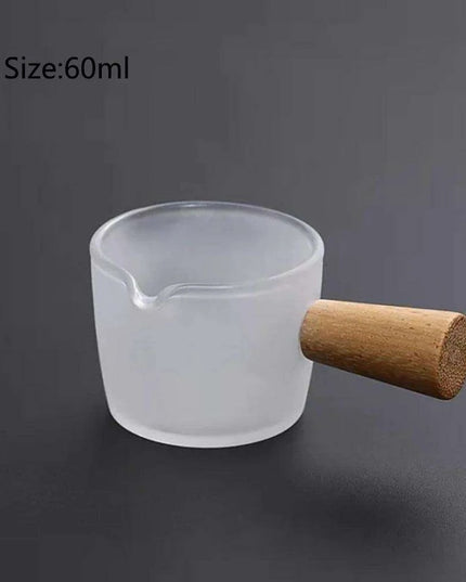 Elegant Japanese-Inspired Borosilicate Glass Serving Pan with Comfortable Handle - Stylish Mini Server for Milk and Sauces