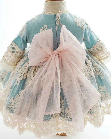 Charming 3-Piece Autumn Spanish Lolita Princess Lace Dress Set for Girls 12M-6T